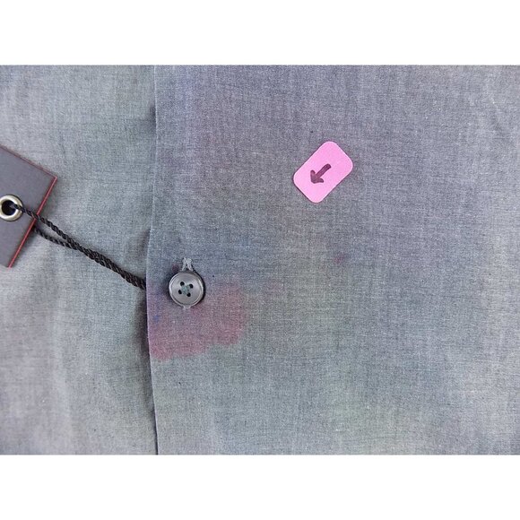 JOHN VARVATOS $245 Gray 15 x 32/33 Slim Fit MEN DRESS SHIRT CASUAL SALE Y30 - Picture 5 of 6